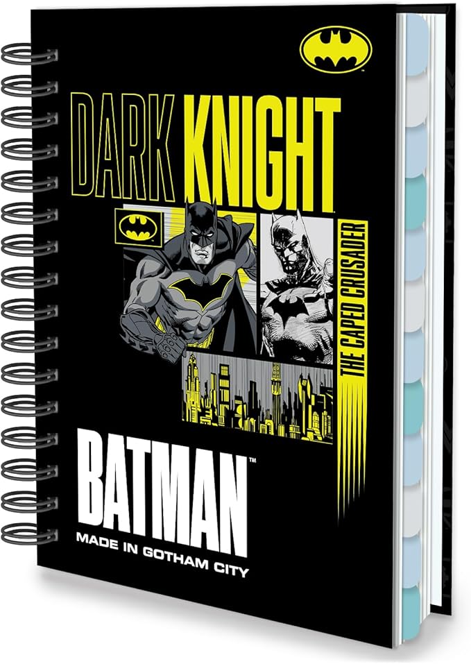 Super Hero Academic Planner, Weekly Monthly Daily Agenda, Custom Date Organizer for Time Management, Spiral Bound Notebook with Colorful Tabs,Datebooks for Student, Adult(Black Gold)