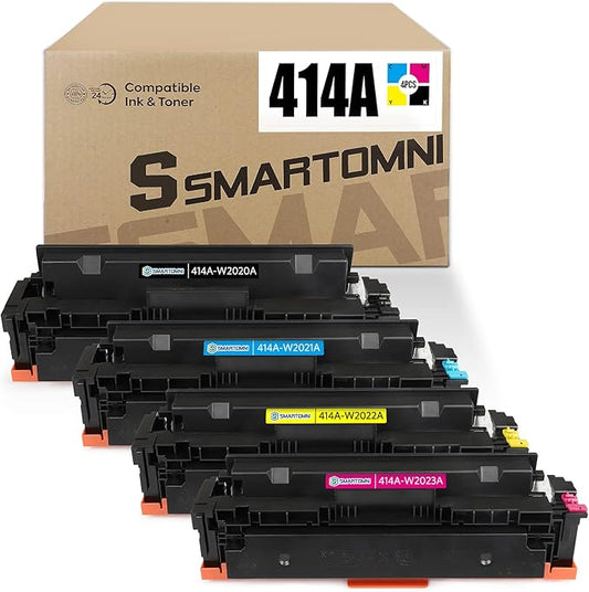 [NO CHIP] 414A Compatible Toner Cartridge Replacement for HP 414 414A W2020A 414X for HP Color Pro MFP M479fdw M479fdn M454dw M454dn M454 M479 Printer Black Cyan Yellow Magenta