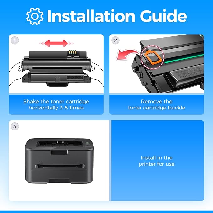 MLT-D105L Toner Cartridge Black 2-Pack High-Yield Replacement for Samsung MLT-D105L D105L Compatible with Samsung ML-2525 ML-2540 ML-2580N ML-1910 ML-1915 SCX-4623F SCX-4623FN SCX-4600 SF-650 Printers