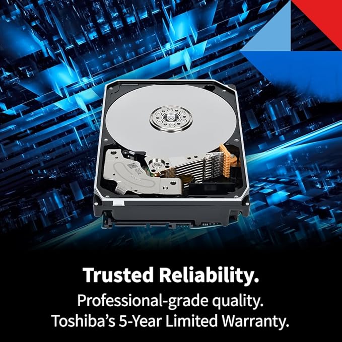 Toshiba X300 PRO 6TB High Workload Performance for Creative Professionals 3.5-Inch Internal Hard Drive – Up to 300 TB/Year Workload Rate CMR SATA 6 GB/s 7200 RPM 512 MB Cache - HDWR760XZSTB