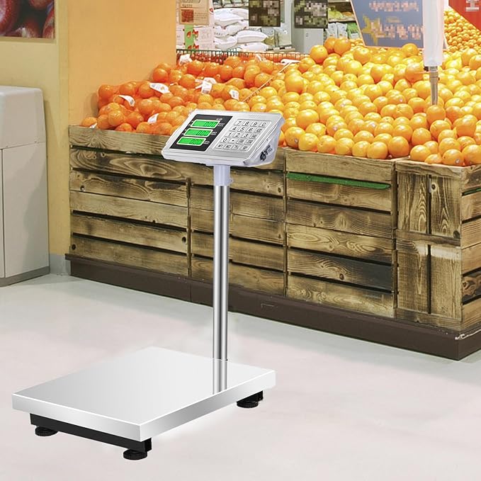 TUFFIOM 661lbs Weight Electronic Platform Scale,Stainless Steel High-Definition LCD Display,Digital Floor Heavy Duty Scales,Perfect for Luggage Package Price Computing Postal Shipping Mailing