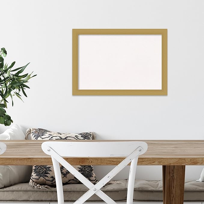 Amanti Art White Cork Board for Wall, 14x20 Vision Board with Gold Frame, Small Corkboard Office Decor for Home Organization, Casual Corkboard Pinboard to Display Items for Home Organization in