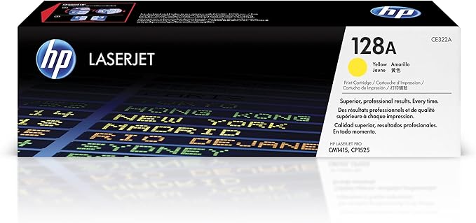 HP 128A Yellow Toner Cartridge | Works with HP LaserJet Pro CM1415 Color, CP1525 Color Series | CE322A