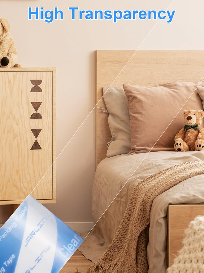 JARLINK Clearer Packing Tape 18 Rolls, Heavy Duty Packaging Tape for Shipping Packaging Moving Sealing, 2.7mil Thick, 1.88 inches Wide, 60 Yards Per Roll, 1080 Total Yards