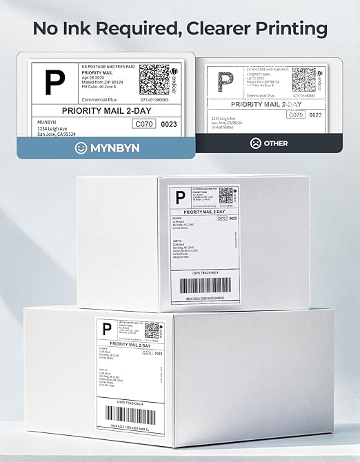 MUNBYN Bluetooth Thermal Label Printer, 4x6 Shipping Label Printer for Shipping Packages, Compatible with iOS, Android, PC, Mac, Chrome OS, Etsy, Ebay, Shopify, Amazon, USPS and More