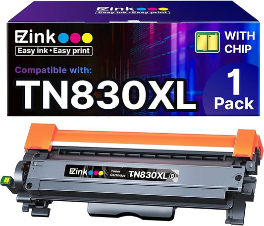 E-Z Ink Compatible TN830 Toner Cartridge Replacement for Brother TN830 TN830XL TN 830 Toner Cartridges to use with HL-L2460DW DCP-L2640DW HL-L2400D HL-L2480DW HL-L2405W MFC-L2820DW Printer (1 Black)
