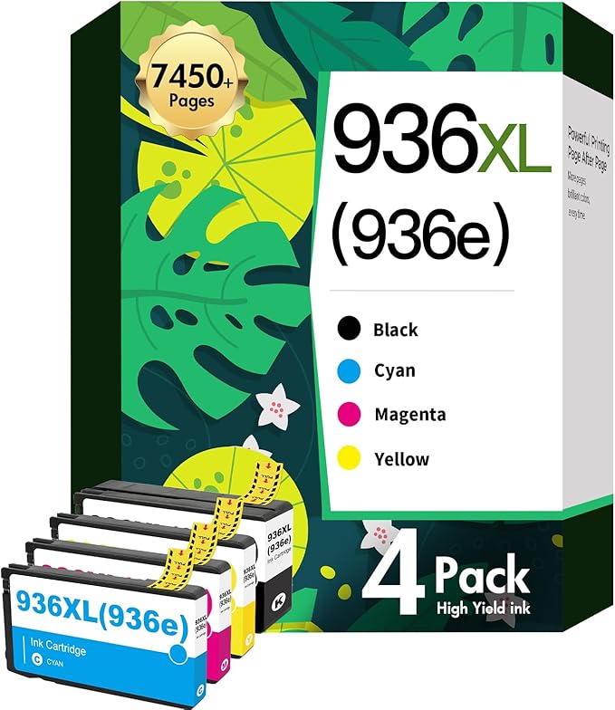 936XL 936 Ink Cartridges Combo Pack: Replacement for HP 936e Ink 936XL Black and 936 Color Combo Pack for HP OfficeJet Pro 9125e 9120e 9730e 9130 9135e 9122e 9128e 9110b 9120b 9130b 9130e Printer