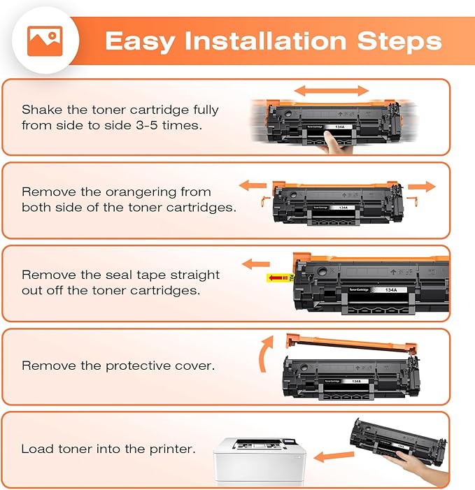 134A Toner Cartridges with Chip Replacement for HP 134A Black Toner Cartridge W1340A Toner 134X Toner Work with Laserjet 209dw MFP M234dw M234sdw Printer