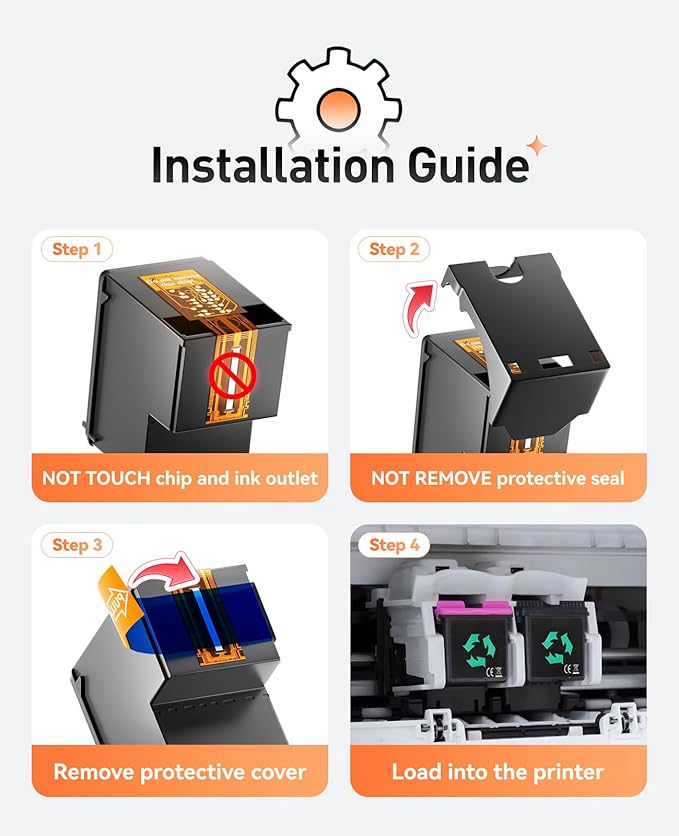 63XL Ink Cartridges 2 Pack High Yield with Chip Replacement for HP 63 63xl Ink Compatible with HP Officejet 3830 4650 4655 5255 5258 5200 Envy 4510 4512 4520 4650 Deskjet 2130 2132 3630 3634 Printer