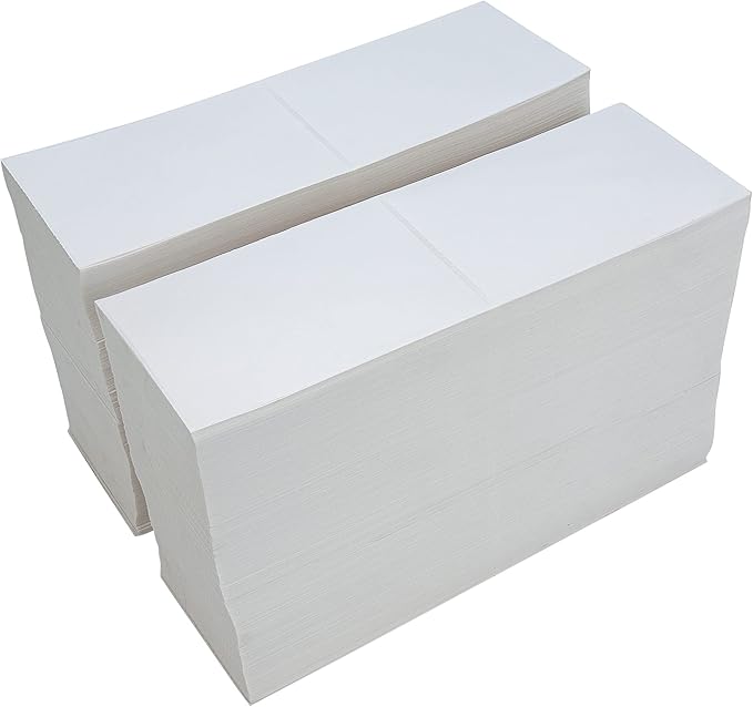 L LIKED 6000 Fanfold 4" x 6" Direct Thermal Labels, with Perforated line for Thermal Printers - Compatible with Zebra & Rollo Printer