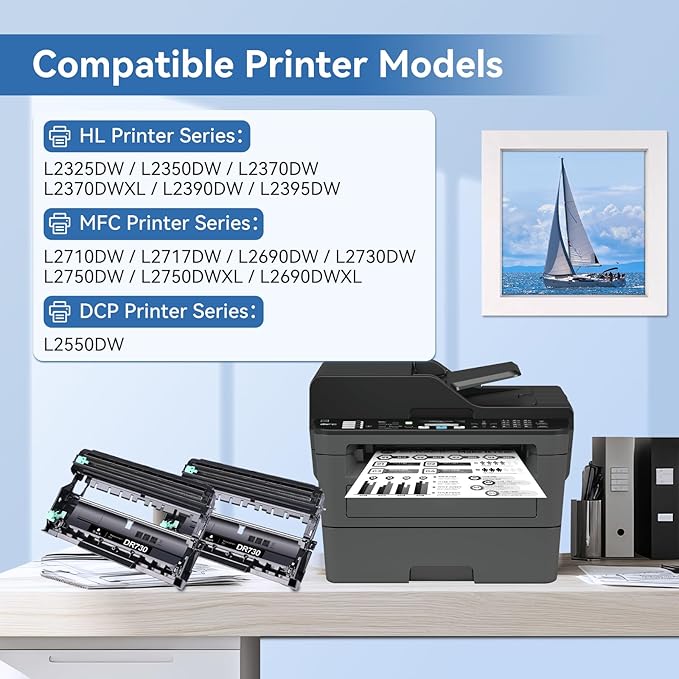 MYTONER Compatible DR730 Drum Unit (Not Toner) Replacement for Brother DR 730 DR-730 Drum Unit for MFC-L2710DW MFC-L2750DW HL-L2395DW HL-L2370DW HL-L2350DW HL-L2390DW DCP-L2550DW Printer (2 Pack)