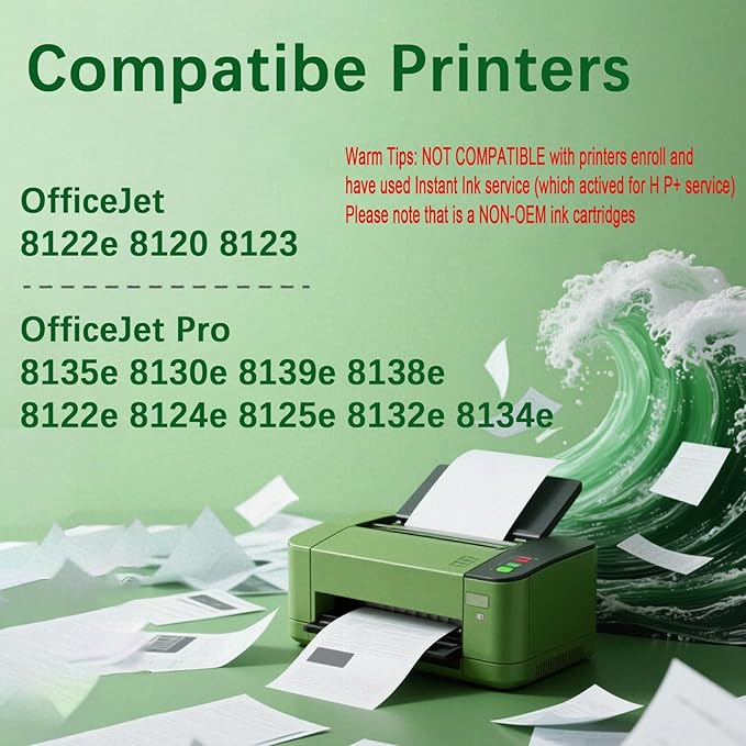 923e 923XL Ink Cartridges Combo Pack Ink Cartridge with Chip Replacement for 923e Ink Cartridges Work for OfficeJet Pro 8138e 8130e 8135e 8139e OfficeJet 8122e 8120 8123 Printers（4 Pack）