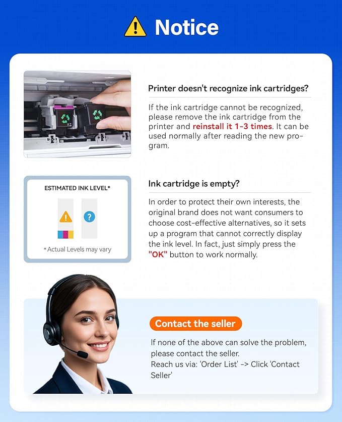 64XL Ink Cartridge Black/Color Combo Pack Replacement for HP Ink 64 XL for Envy Inspire 7900e 7255e 7955e 7958e 7200e Photo 6200 7855 7858 7800 7100 7155 7120 6252 6255 7158 7164 Tango Series Printer