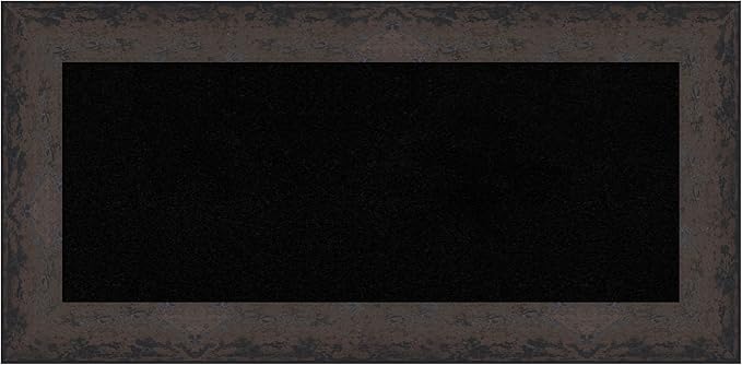 Amanti Art Black Cork Board for Wall, 17x35 Vision Board with Black Wood Frame, Medium Corkboard Office Decor for Home Organization, Modern Corkboard Pinboard to Display Items for Home Organization