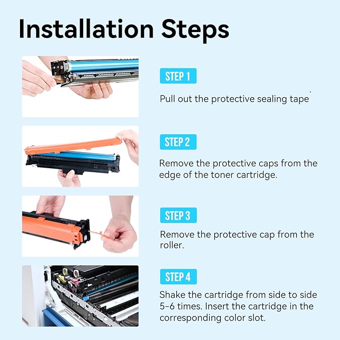 LEMERO UEXPECT Compatible Replacement for HP 210A Toner Cartridge 4 Pack with Chip 210A 210X W2100A W2100X for Color Laserjet Pro MFP 4301fdw 4301fdn Pro 4201dw 4201dn Printer Ink, 4 Pack