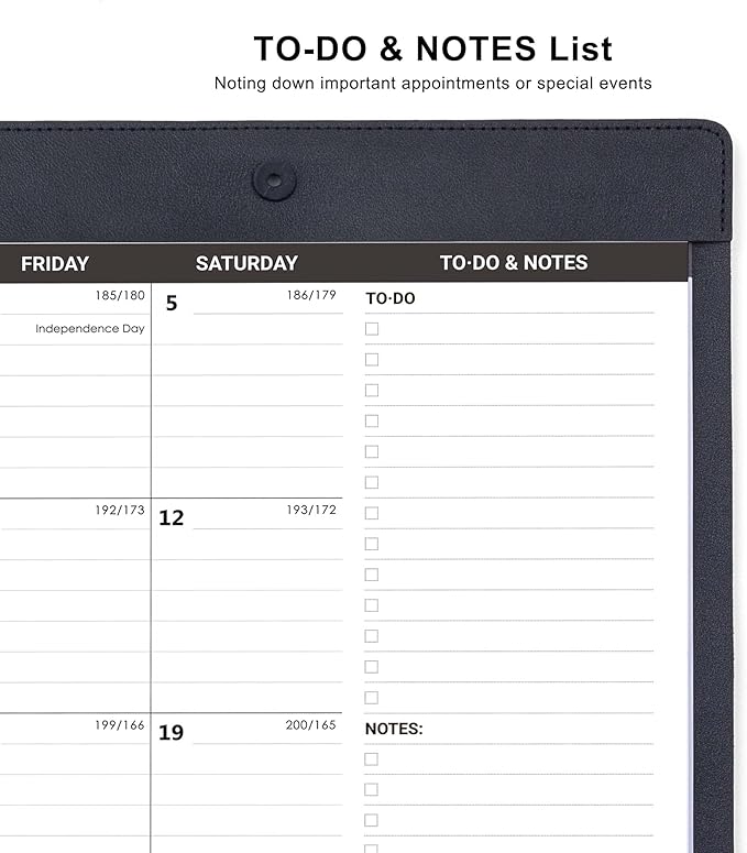 Nekmit Large Desk Calendar 2025-2026 with PU Faux Leather Desktop Mat, Runs From July 2025 - June 2026, Big Desk Pad Calendar 21 x 16 1/2 Inches for Home and Office