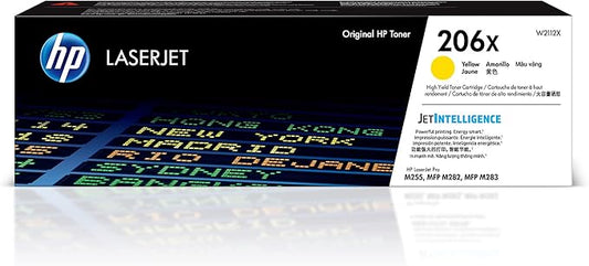 HP 206X Yellow High-yield Toner Cartridge | Works with HP Color LaserJet Pro M255, HP Color LaserJet Pro MFP M282, M283 Series | W2112X