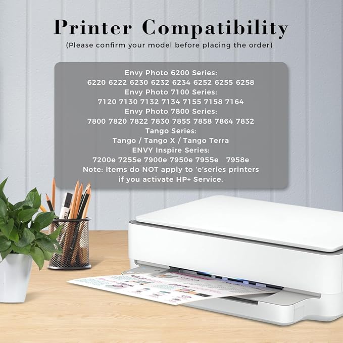 Printer Ink 64XL 64 Black 7800 Tango Ink Cartridge for HP Ink 64 XL 64XL Black Ink Cartridge for HP Printers for Envy Photo 6220 6230 6252 7120 7155 7855 7858 | Tango Tango X Tango Terra | N9J92AN