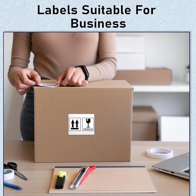 M100 Square Label 1.96'' x 3.14'' (50x80mm), Compatible with Label Maker M110/ M220/ M221/ M120/ M250/M260, White, 100 Labels/Roll, Multi-Purpose Adhesive Thermal Labels, Black on White