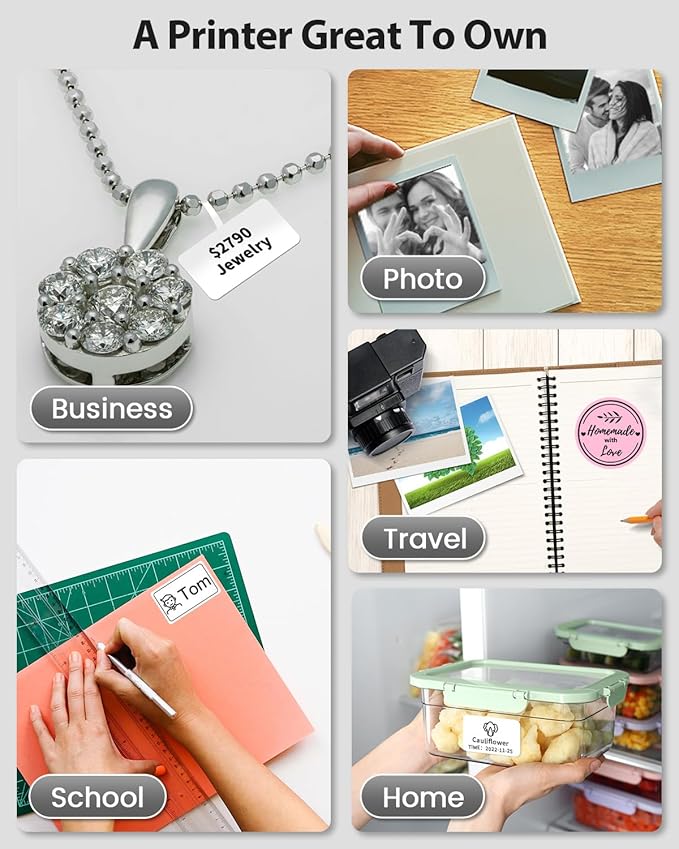 Phomemo Label Maker,M220 Label Printer,3 Inch Bluetooth Thermal Label Maker Machine with 2000+ Icons,300+ Templates & Fonts,for Kids School Items,Small Business,Large Sticker