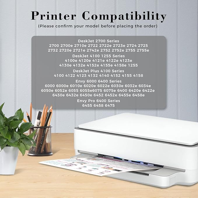 Printer Ink 67XL 67 2755e 4155e Ink Cartridges for HP 67 Ink cartridges Black/Color Combo Pack Remanufactured for DeskJet 2700 2700e 2755e 2755 4155e Envy 6055e 6055 6000 6400 6455e 6475 6452 6458
