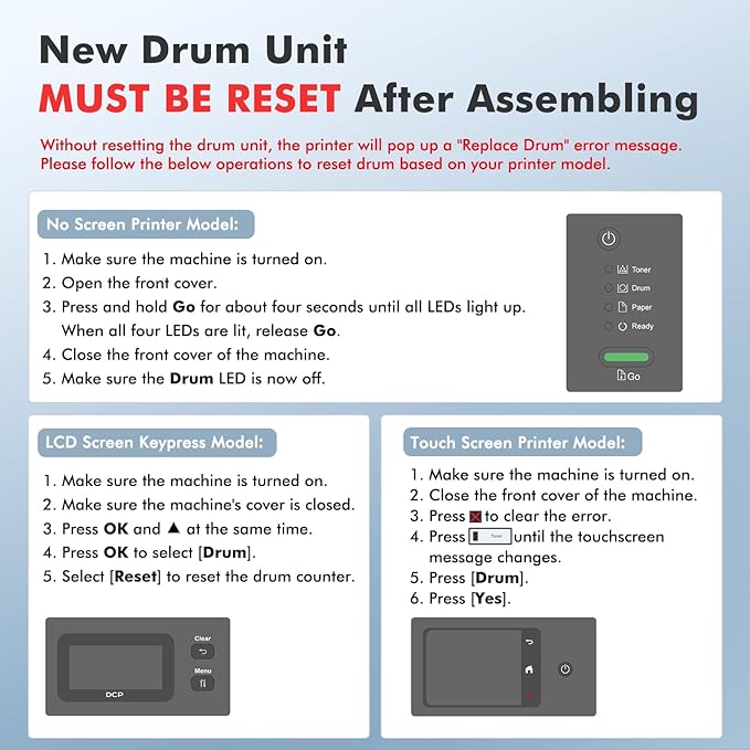 DR-830 DR830 Drum Unit Black 2 Pack Compatible Replacement for Brother DR830 DR 830 DR-830 for HL-L2400D L2405W L2460DW L2460DWXL L2865DW L2480DW DCP-L2640DW MFC-L2807DW L2820DW L2820DWXL Printer Ink