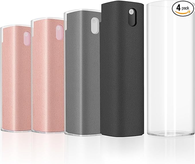 Screen Cleaner Kit 4 Pcs, 3-in-1 Touchscreen Mist Cleaner Spray and Microfiber Cloth, Electronic Screen Mist Cleaning Kit for All Phones, Laptop and Tablet Screens, TV Monitor, Car Screen