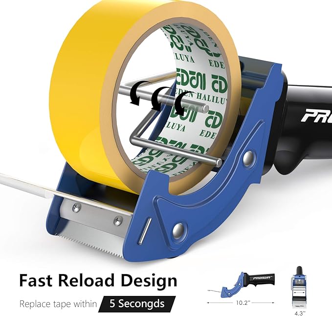 Fast Reload 2 Inch Tape Gun Dispenser Packing Packaging Sealing Cutter Blue