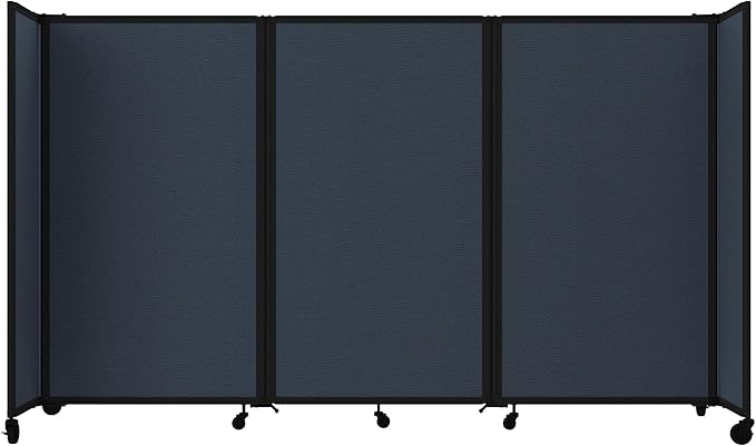 Versare Room Divider 360 Portable Wall Partition | Folding Panels | Large Freestanding Divider | Locking Wheels | Temporary Room Separator