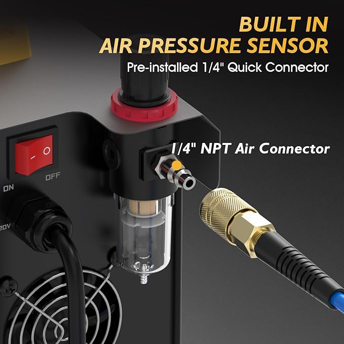 TOOLIOM Large LCD Display Plasma Cutterï¼, 50A Dual Voltage 110V/220V Metal Cutting Machine with Air Pressure Display and 2T/4Tï¼, 1/2" Clean Cut