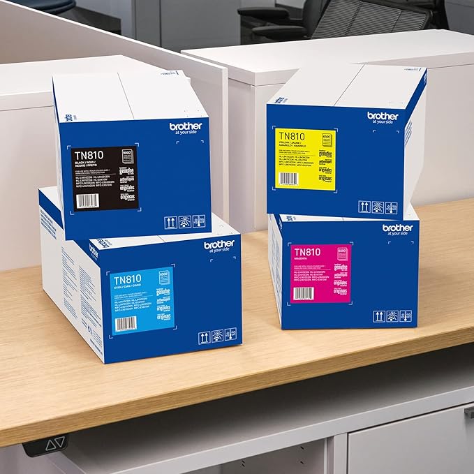 Brother Genuine Standard Yield Toner Cartridge, TN810C, Replacement Cyan Toner, Page Yield Up to 6,500 Pages