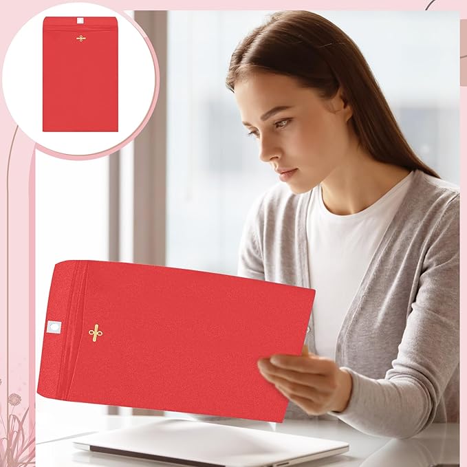 Geyee 100 Pcs Clasp Manilla Envelopes 10 x 13 Inch Gummed Colored Envelopes for Storing or Mailing for Home Office Business Supplies(Red)