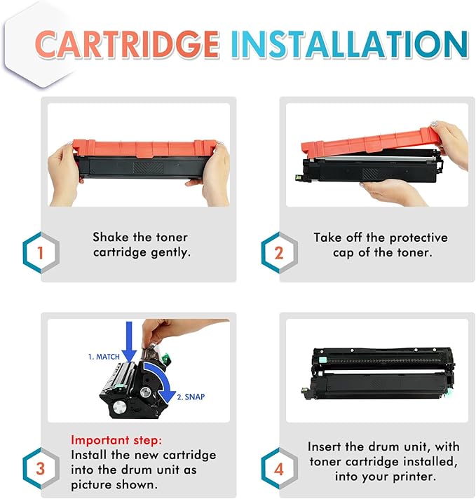 TN229XL TN229 Toner Cartridges 4 Pack MFC-L3780CDW MFC-L3720CDW Compatible for Brother TN229 TN229XL HL-L3280CDW HL-L3220CDW HL-L3300CDW HL-L3295CDW Printer TN 229XL TN-229XLBK/C/M/Y High Yield