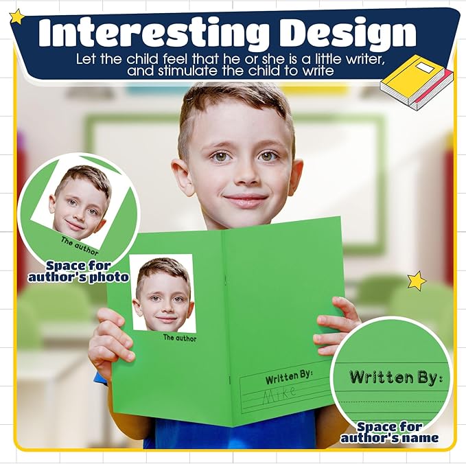 Henoyso 12 Pcs Primary Composition Notebook K-2 9 3/4 x 7 1/2 Inch Primary Journal, Back to School Supplies, Bulk Blank Writing Book for Kid to Write Draw Journal 60 Page Notebooks (Fresh Color)