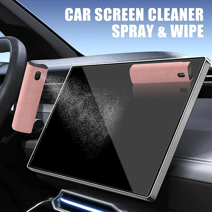 walrfid Graffiti Computer Screen Cleaner, Car Screen Cleaner Spray and Wipe, Electronic Cleaning Spray for Laptop iPad, iPhone, MacBook, TV, Monitor, Tablet Display, with Black Case - Pink