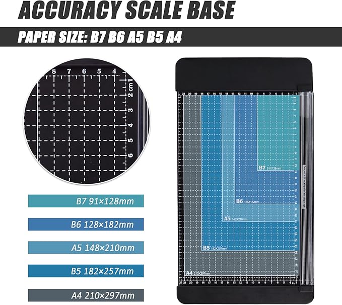 TIANSE Paper Trimmer Paper Cutter Guillotine with Safety Blade Lock 12” 8 to 12 Sheet Capacity Heavy Duty Metal Base A4 Paper Cutting Board for Home Office School