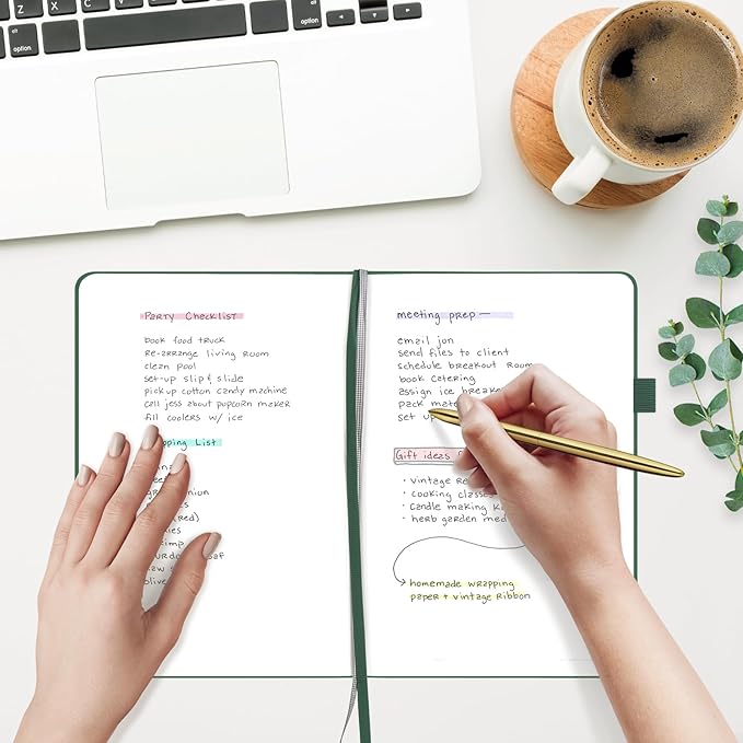 &And Per Se Blank Journal Notebook, 160 Pages, 5.7 x 8 inches College Ruled Thick Paper Notebook Journals for Writing, Hardcover Notebook(1 Pack, green)