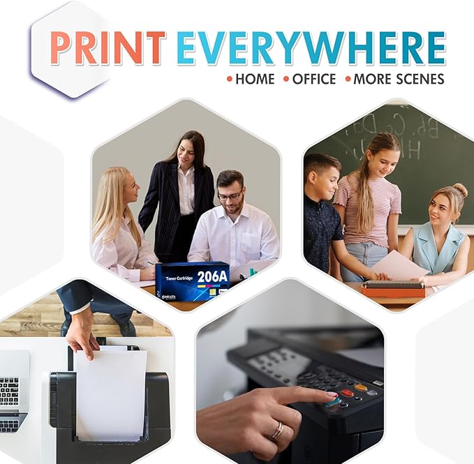 206A Toner Cartridges 4 Pack M283cdw M283fdw 206X Set Compatible Replacement for HP 206A 206X Color Laserjet Pro MFP M283fdw M283cdw M283 Pro M255dw Printer Ink High Yield (with Chip-B/C/Y/M)