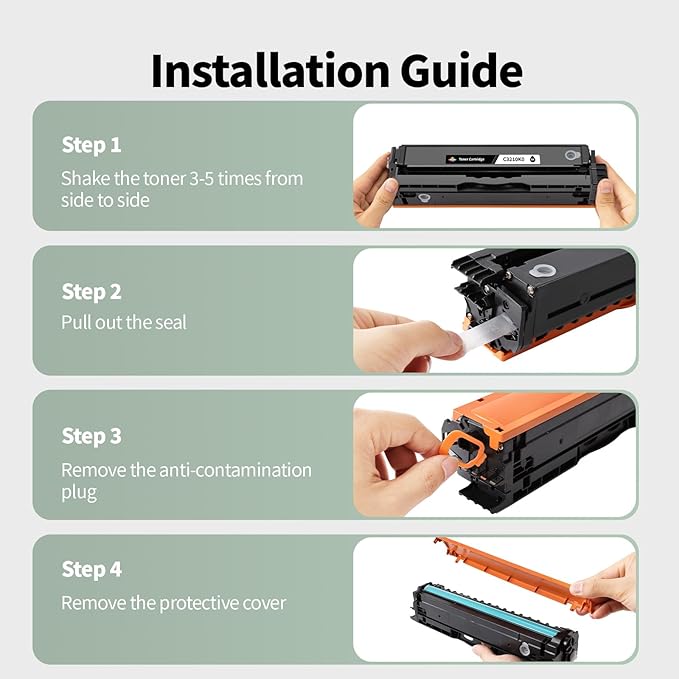 C3210 Toner Cartridges 4 Pack (with Chip) Replacement for Lexmark C3210C0 C3210K0 C3210M0 C3210Y0 Toner Cartridge for Lexmark C3224 C3326 C3426 MC3224 MC3326 MC3426 Printer Ink