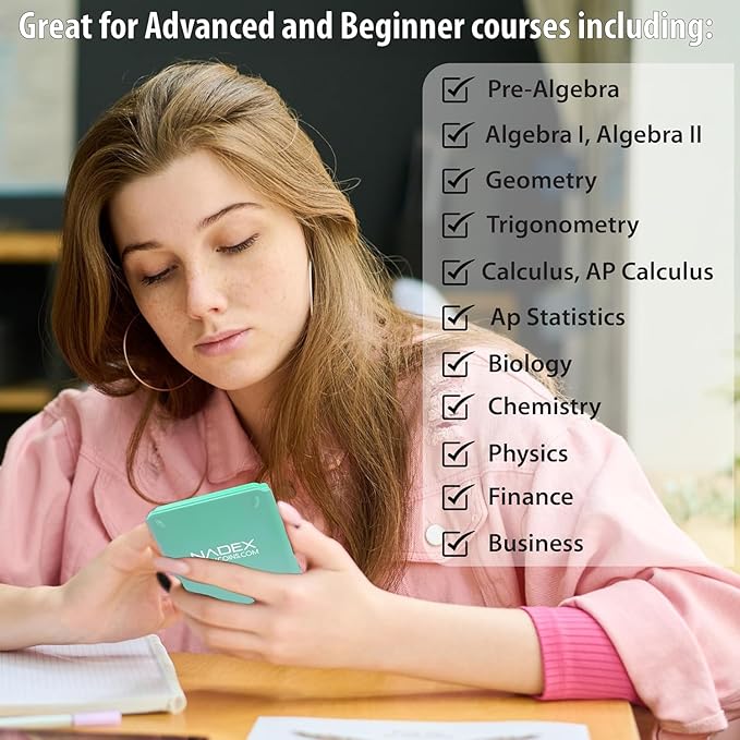 Scientific Calculator with Graph Functions for College and High School Students, Engineering, Advanced Mathematics, Calculus, Algebra, Geometery, Trigonometry, Statistics, Physics, Chemistry - Green