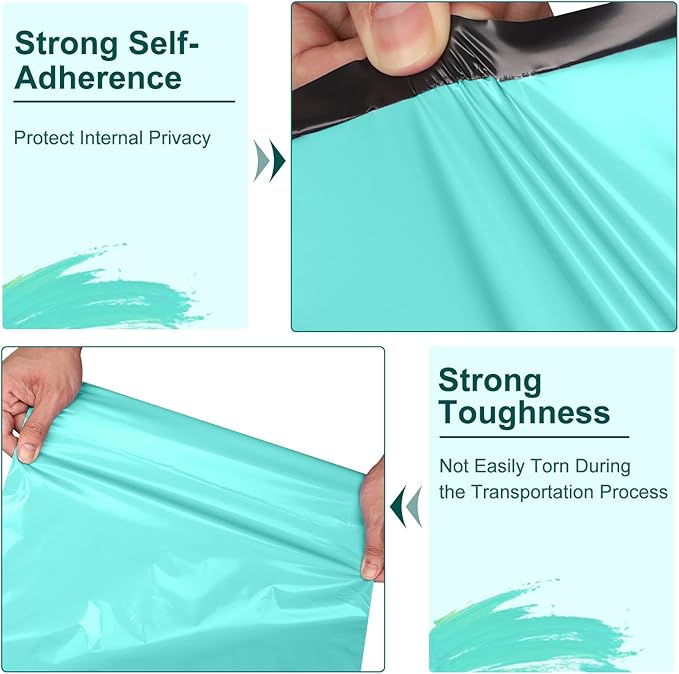 Large Poly Mailers 19x24 Inch 100 Pack, Shipping Bags for Clothing with Self-Sealing Tear-Resistant, Waterproof Poly Bags, Mailing Envelopes for Small Business (Teal)