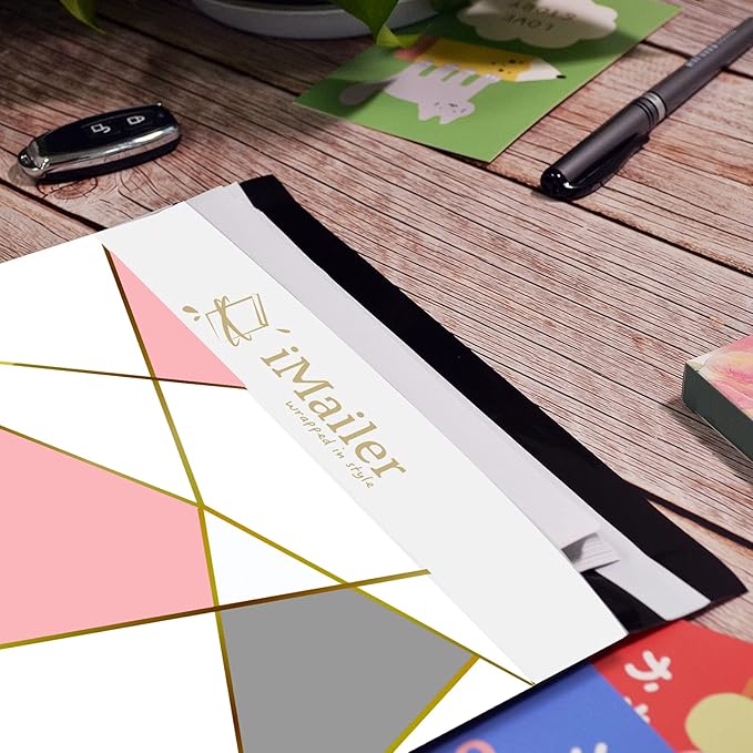 100 Count - 12 x 15.5 inch Poly Mailers Shipping Bags Envelope Triangle Print Mailing Package for Clothing-Self Seal…