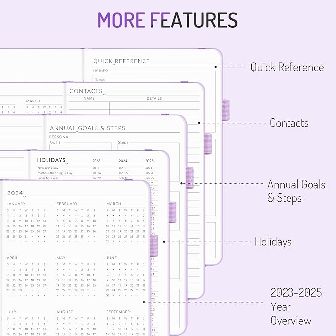 Undated Weekly Planner for 2025, Forvencer Simplified Daily & Weekly & Monthly Calendar Planner, Cute Daily Organizer Notebook, Agenda Journal to Track Goals & Tasks, Start Anytime, A5 Size, Sky Blue