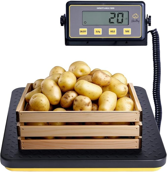 400lbs Commercial Scale Digital Receiving Scale with Anti-Slip Aluminum Platform, High Accuracy Food Scale with Hold/Tare/Auto-Off, Kitchen Scale with LCD Display for Restaurant/Cater