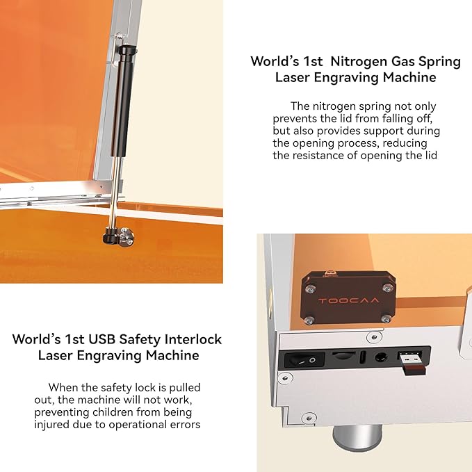 TOOCAA 10W Laser Cutter and Engraver Machine 22" x 22" Bed Size with 5 in 1 Rotary Roller Set,Smart Camera,Air Assist,Honeycomb Panel, Lazer Engraving Machines for Tumblers Wood Metal Acrylic Leather