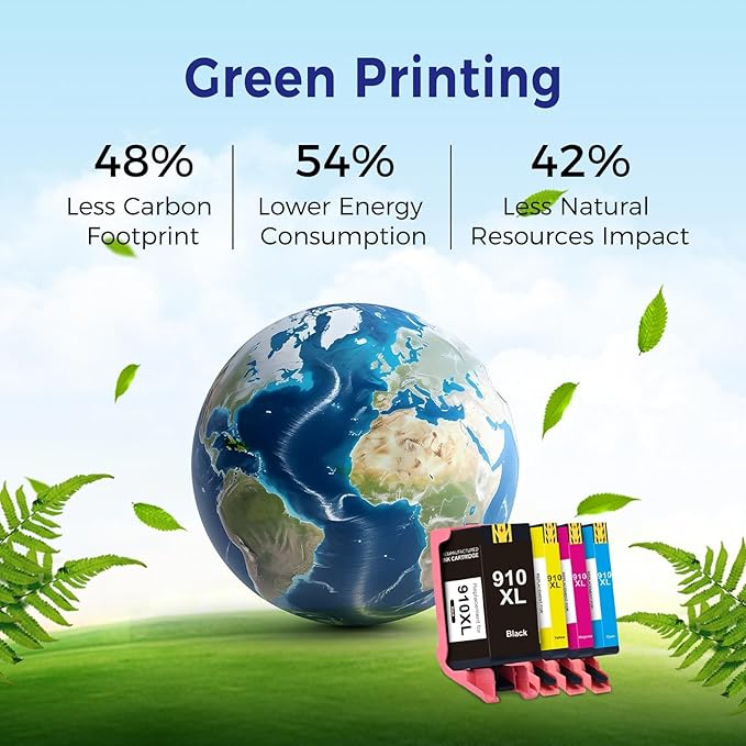 910XL Replacement for HP 910XL Ink Cartridges for HP Printers HP910 HP910XL 910 Ink Work for Office Jet Pro 8010 8010e 8015e 8020 8020e 8022e 8025 8025e 8028e 8030 8035e Black and Color - 4 Pack