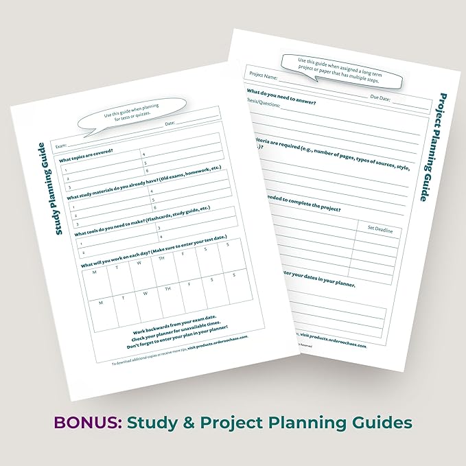 Order Out Of Chaos Academic Planner 2025-2026 Daily Weekly and Monthly Calendar, School Agenda Book, July 2025-June 2026 planner 8.5 x 8.25 Homework Organizer (Pistachio)