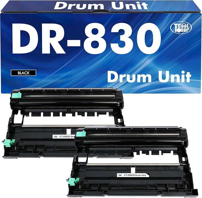 DR-830 DR830 Drum Unit Black 2 Pack Compatible Replacement for Brother DR830 DR 830 DR-830 for HL-L2400D L2405W L2460DW L2460DWXL L2865DW L2480DW DCP-L2640DW MFC-L2807DW L2820DW L2820DWXL Printer Ink