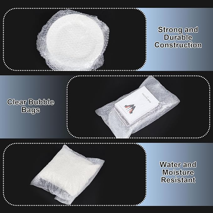 10 Pack 24 * 28 Inch Extra Large Bubble Pouches Clear Bubble Pouch Wrap Bags for Packing Shockproof Cushioning Wrap Bag for Shipping Moving Fragile Dishes China Plates Painting Fragile Items