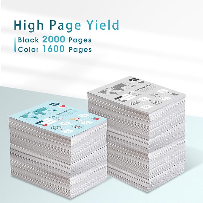 962XL Ink Cartridges Latest Version Combo Pack, High-Yield, Replacement for HP 962, Work for OfficeJet Pro 9010 9015 9020 9018 9025 9018 9019 9012 Printers (Black, Cyan, Magenta, Yellow, 4 Pack)